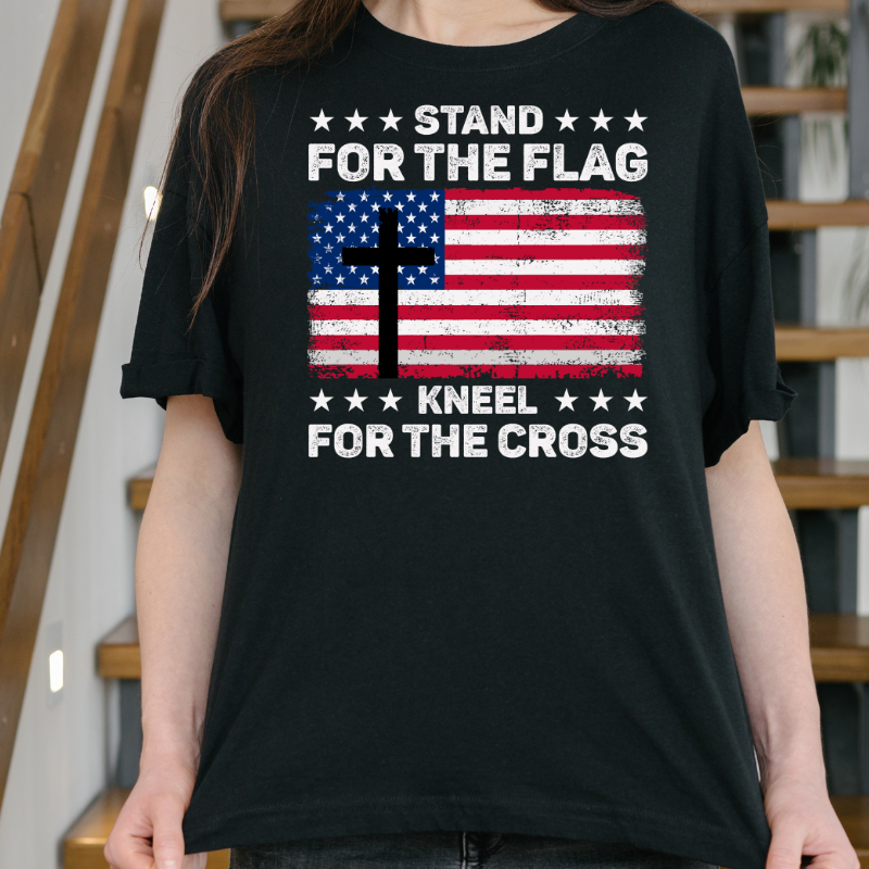 Stand-Of-The-Flag-Kneel-For-The-Cross- Unisex T-Shirt