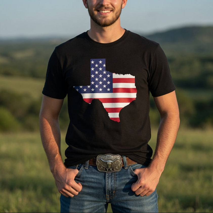 Texas US Flag Stars and Stripes-T-Shirt