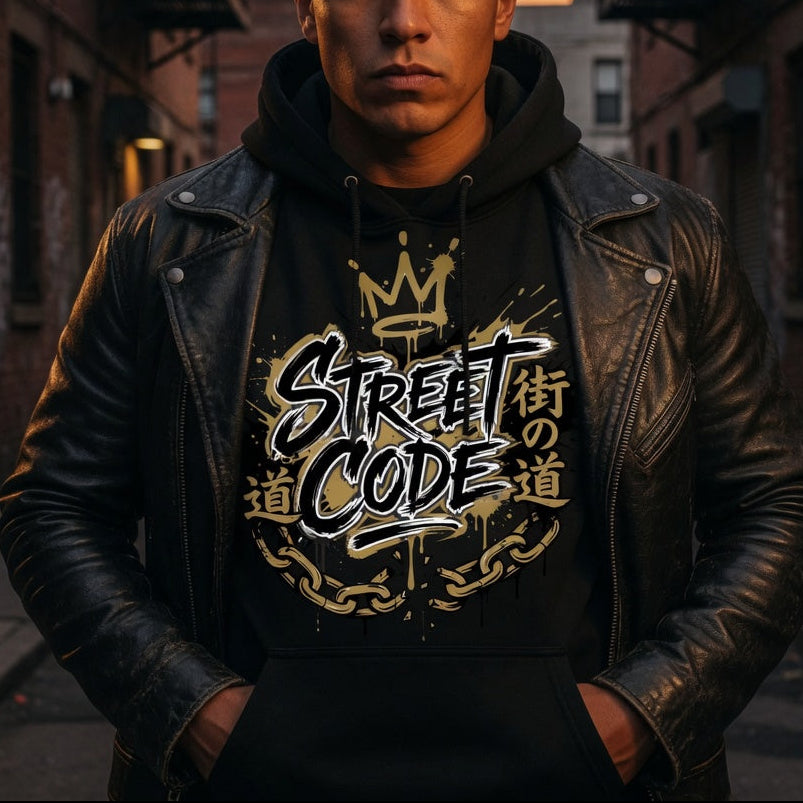 Street Code- Black Hoodie