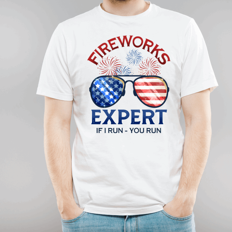 Fireworks Expert Patriotic-T-Shirt