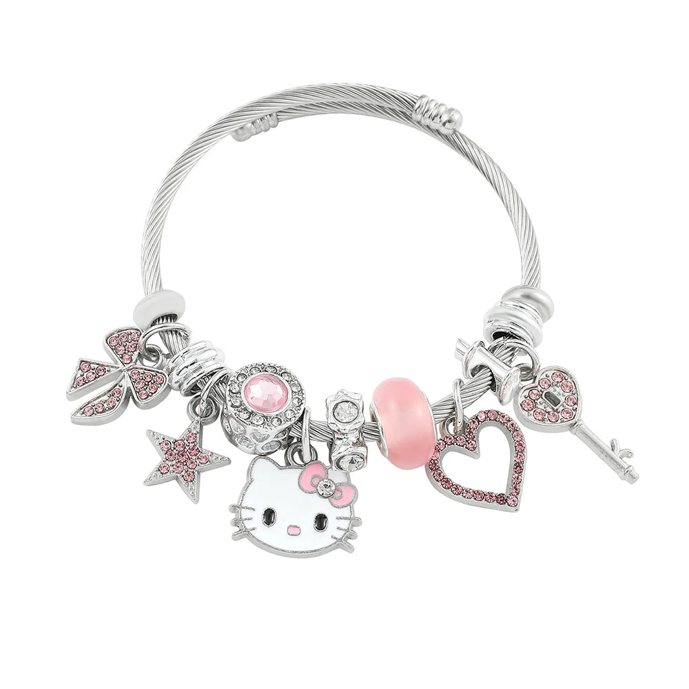 Cute Lovely Cartoon Cat Fashion Beaded Panjia Bracelet