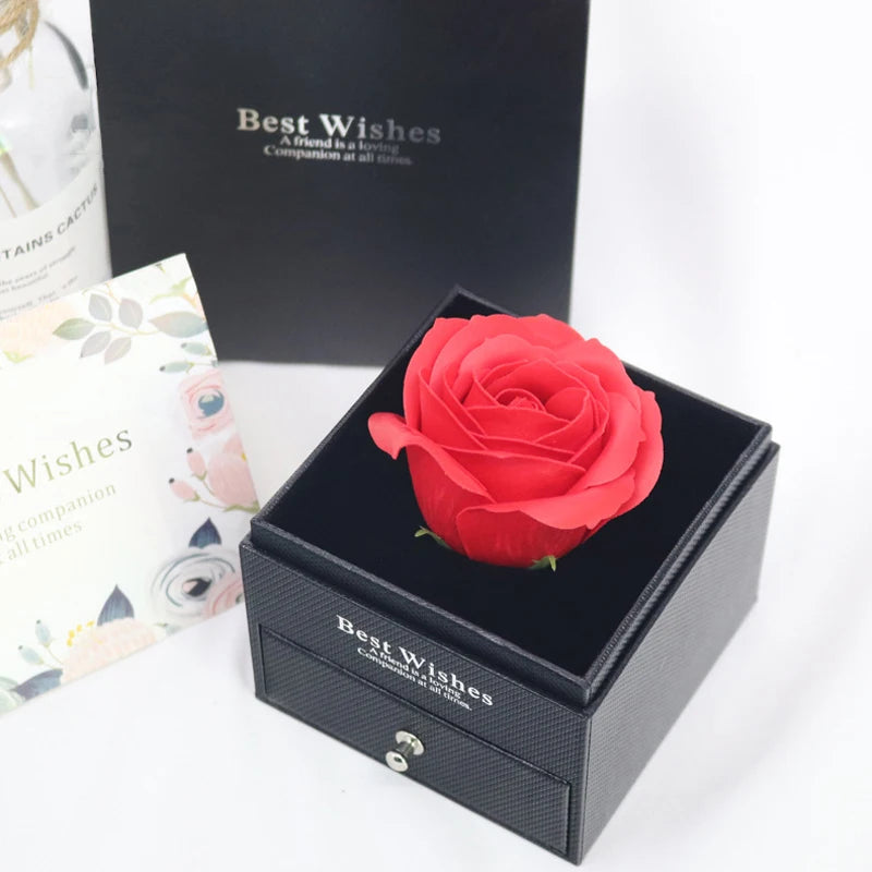 Luxury Love Heart Necklace With Rose Gifts Box For Women  Jewelry Gift