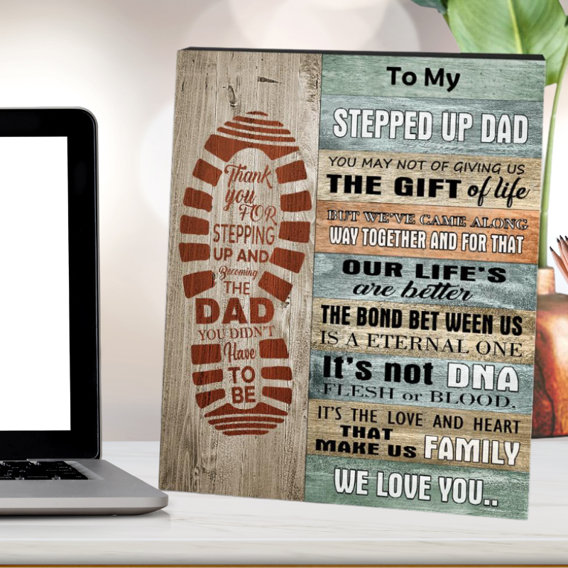 Personalized Stepped Up Dad Frame Tabletop Decoration Gift for Father's Day