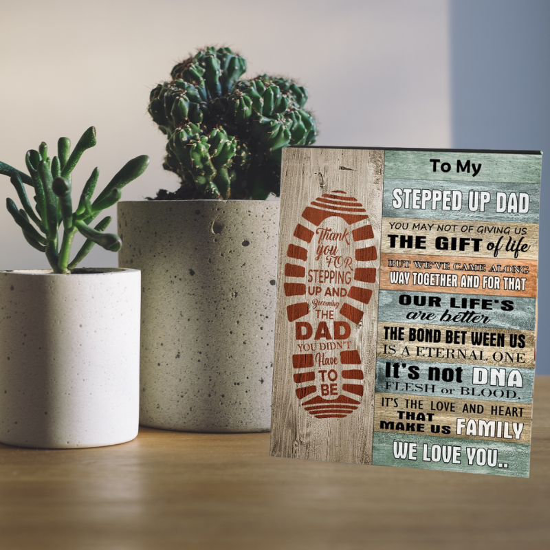 Personalized Stepped Up Dad Frame Tabletop Decoration Gift for Father's Day