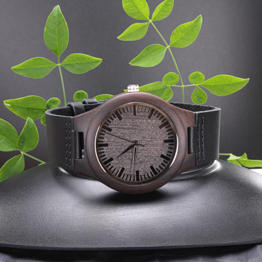 ¡Gran pescador mejor papá! Reloj de madera grabado