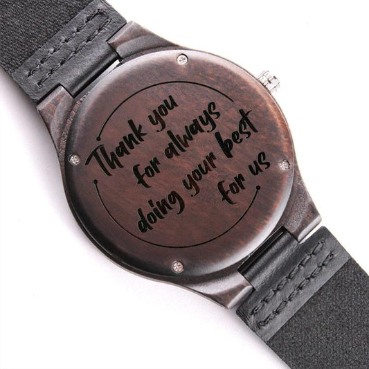 Thank You Dad! Engraved Wooden Watch