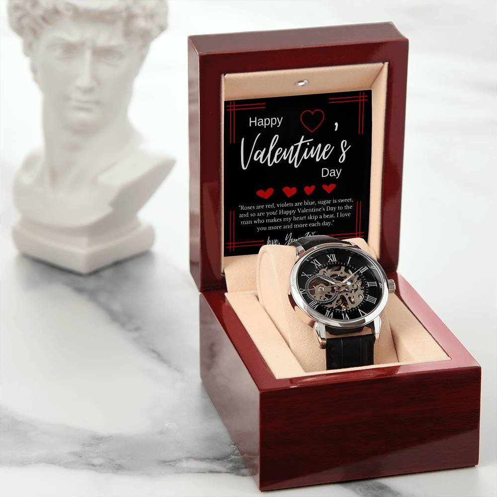 Valentines Day Gift for Men- Openwork Watch