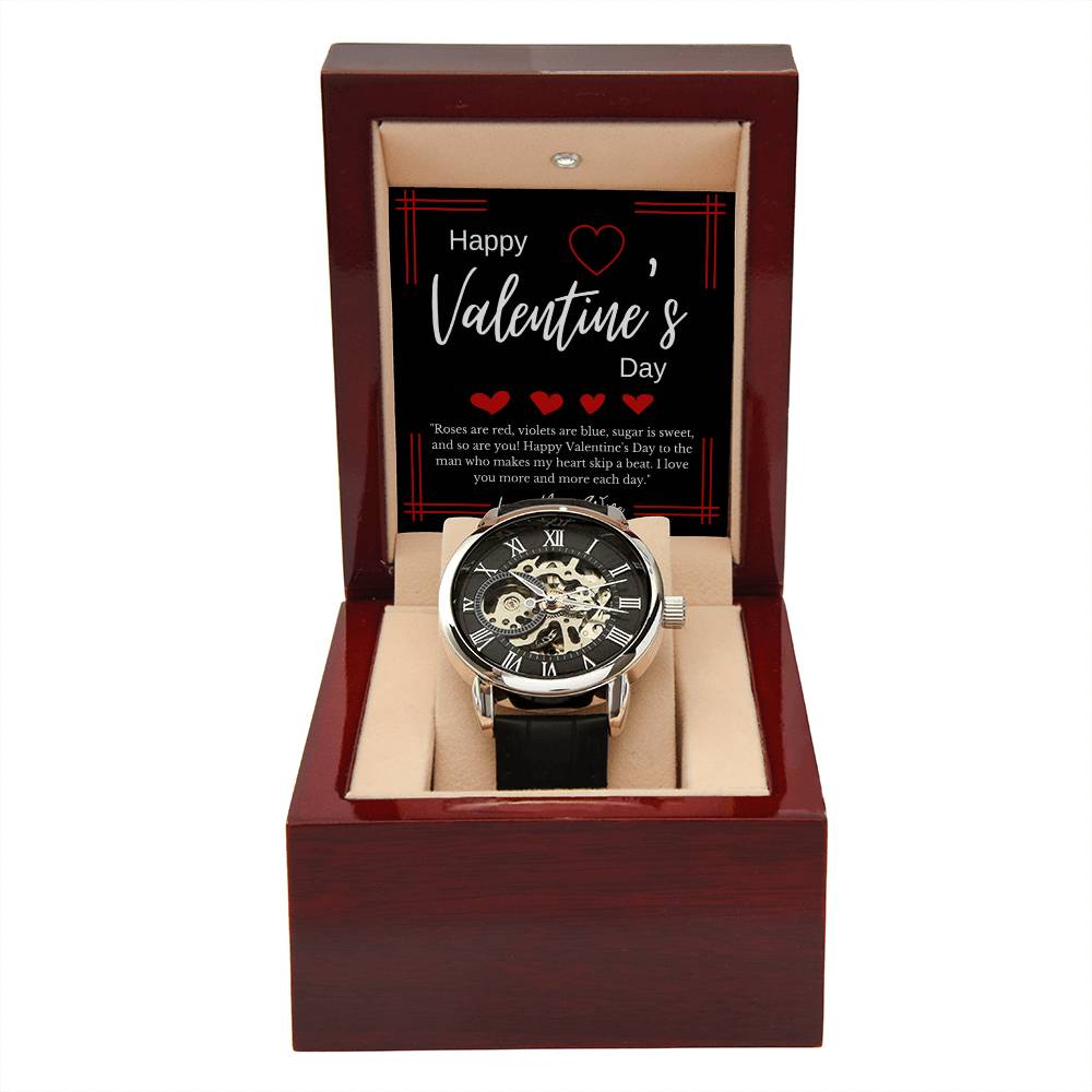 Valentines Day Gift for Men- Openwork Watch