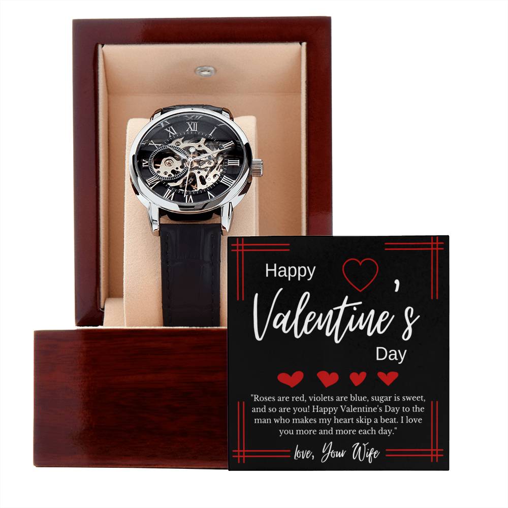 Valentines Day Gift for Men- Openwork Watch