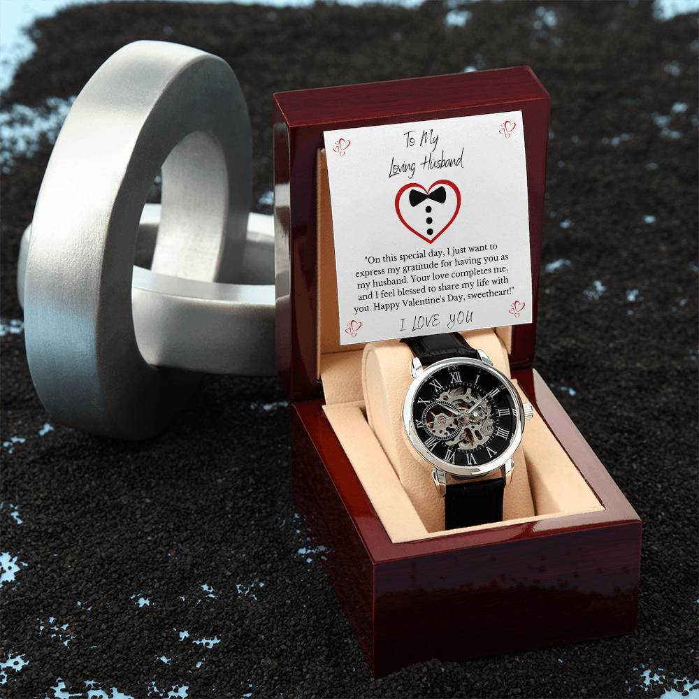 Valentines Day Gift for Man- Openwork Watch