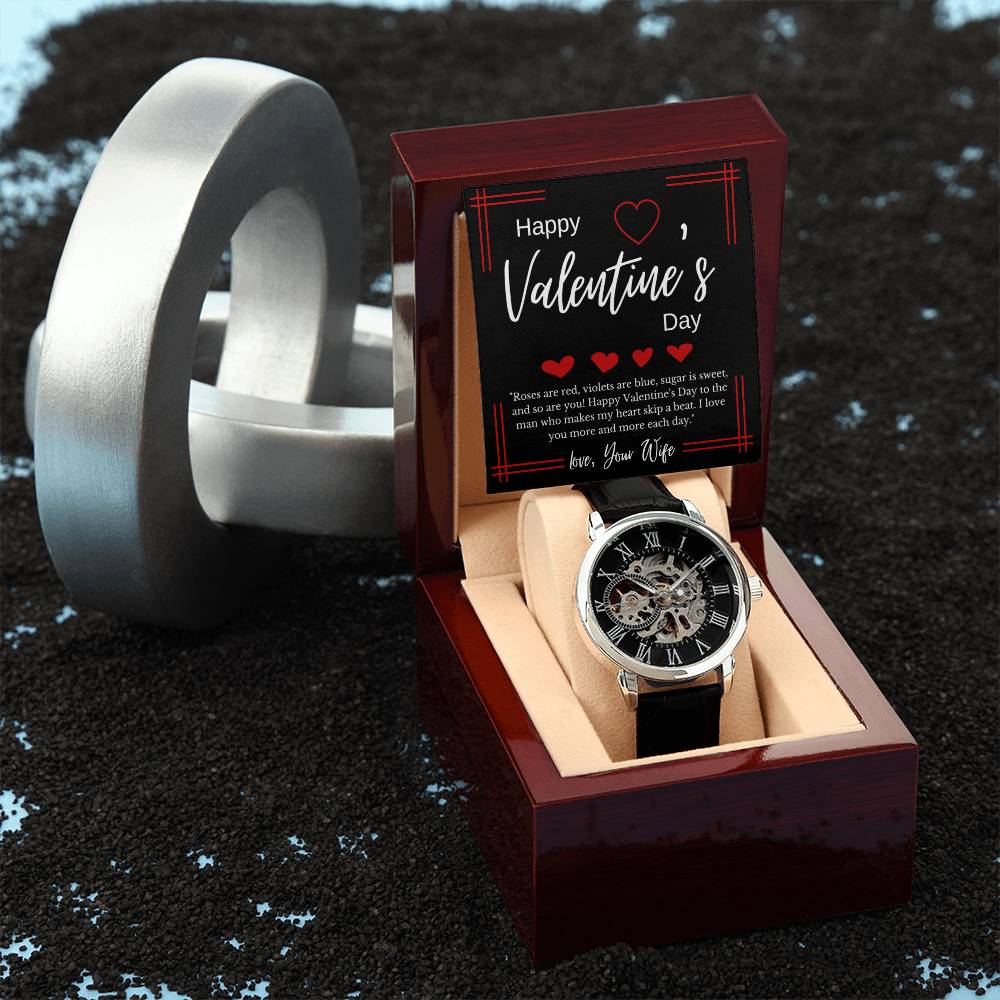 Valentines Day Gift for Men- Openwork Watch