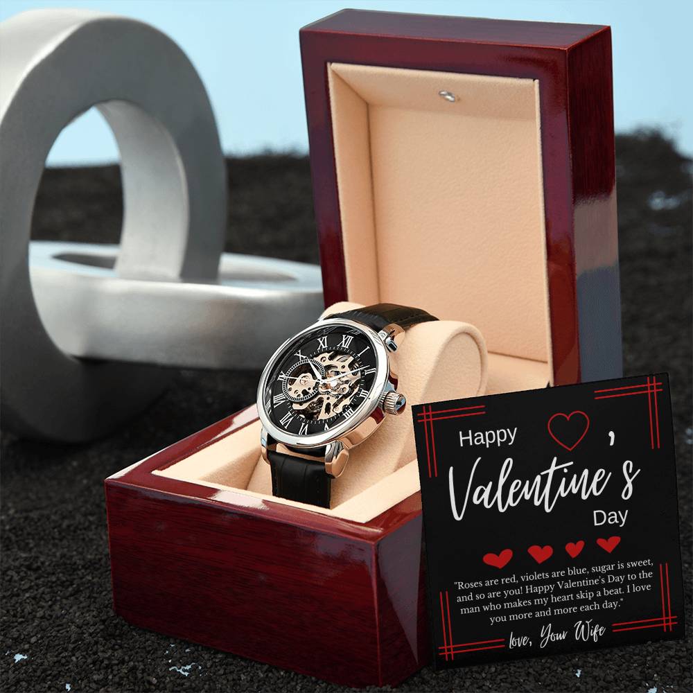 Valentines Day Gift for Men- Openwork Watch