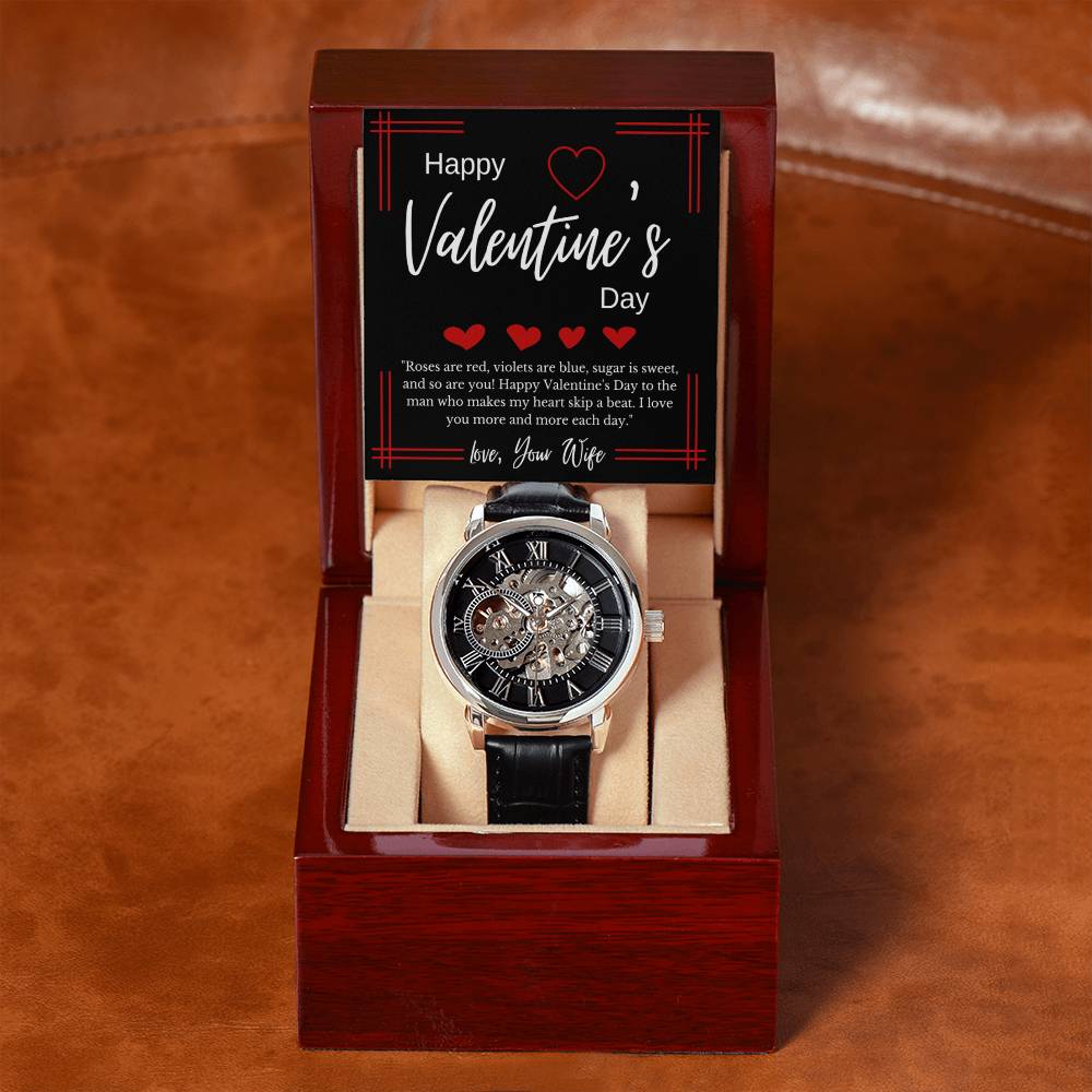 Valentines Day Gift for Men- Openwork Watch