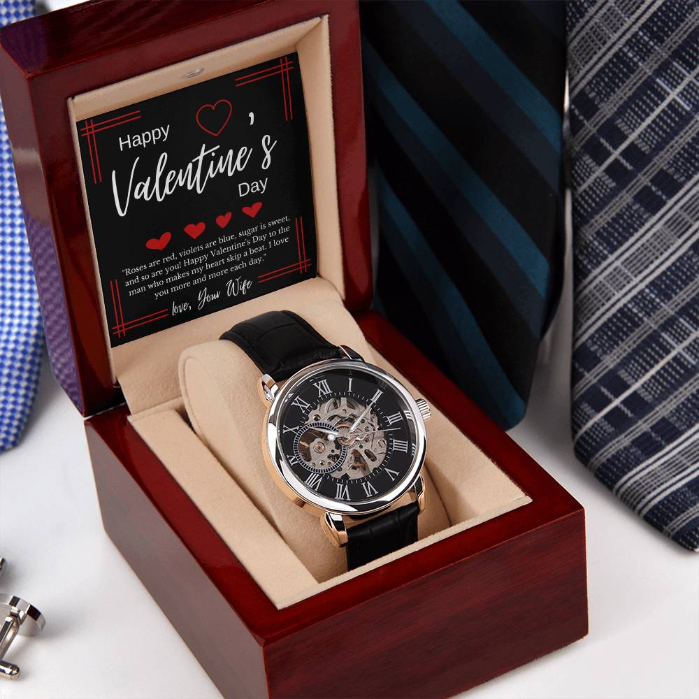 Valentines Day Gift for Men- Openwork Watch