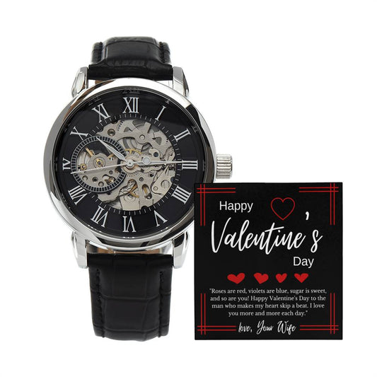 Valentines Day Gift for Men- Openwork Watch