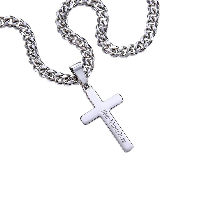 Cuban Link chain with Artisan Cross Fathers day gift