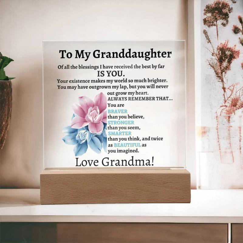 Acrylic plaque for Granddaughter- Sweet Message from Grandma