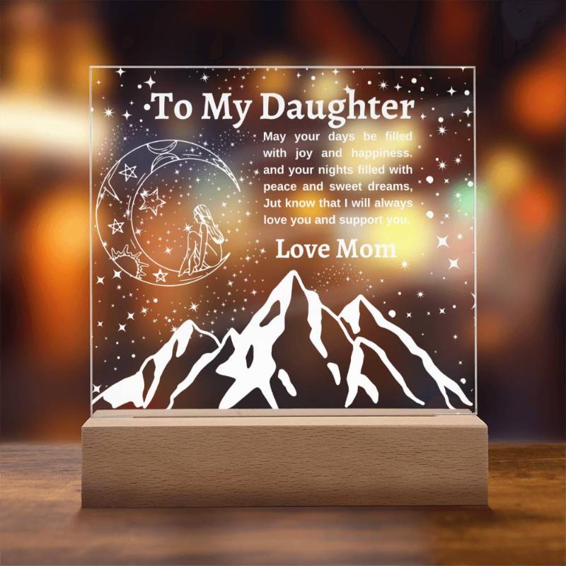 Gift for Daughter- Encouraging message from Mom LED Plaque Night Light