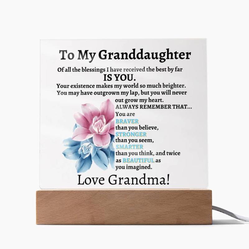 Acrylic plaque for Granddaughter- Sweet Message from Grandma