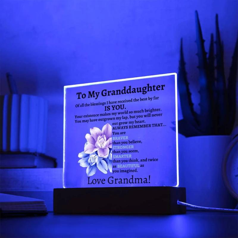 Acrylic plaque for Granddaughter- Sweet Message from Grandma