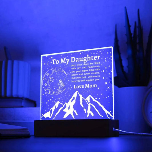 Gift for Daughter- Encouraging message from Mom LED Plaque Night Light