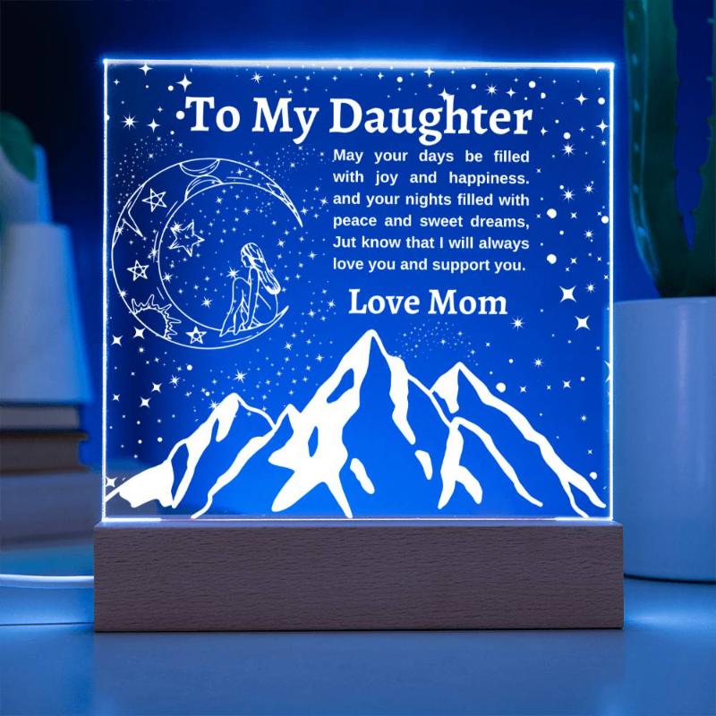 Gift for Daughter- Encouraging message from Mom LED Plaque Night Light