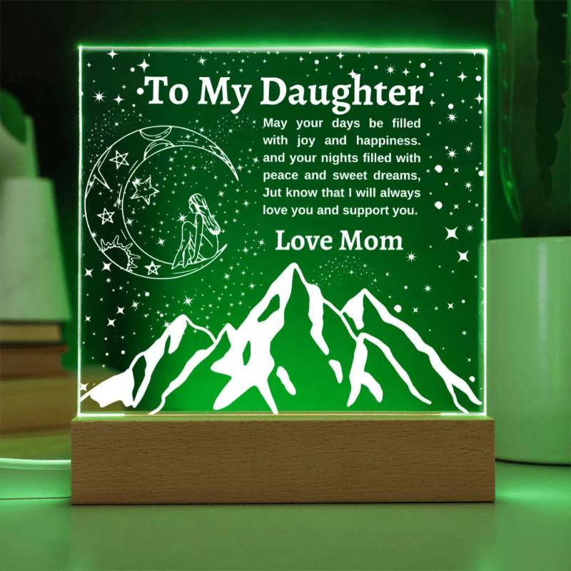 Gift for Daughter- Encouraging message from Mom LED Plaque Night Light