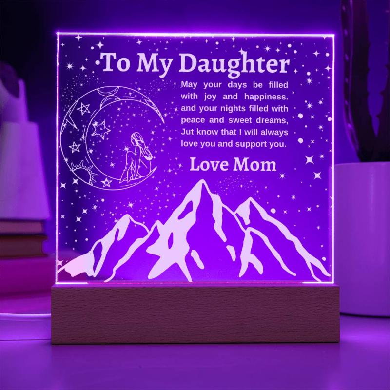 Gift for Daughter- Encouraging message from Mom LED Plaque Night Light