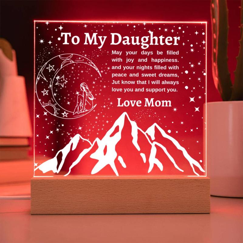 Gift for Daughter- Encouraging message from Mom LED Plaque Night Light