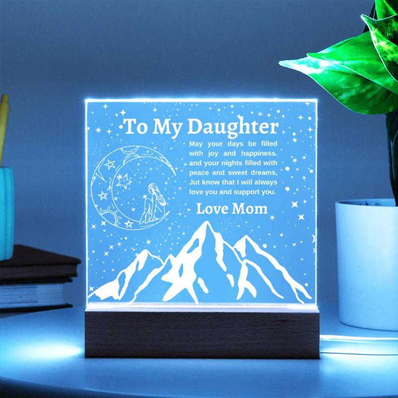 Gift for Daughter- Encouraging message from Mom LED Plaque Night Light