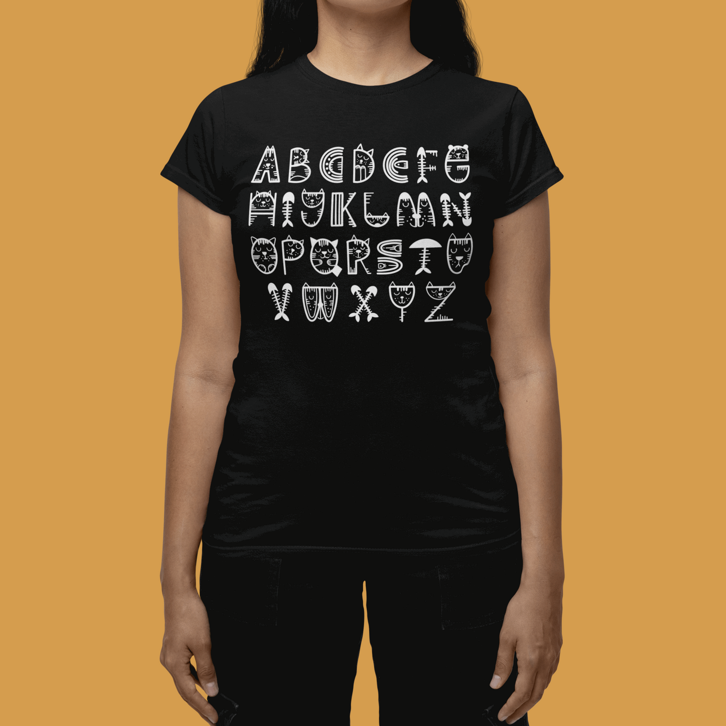 Cat Mom Alphabet- T-Shirt