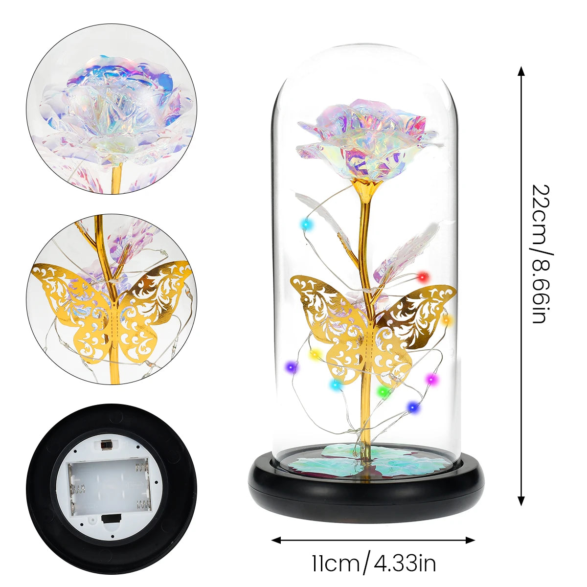 Eternal Blossom LED Butterfly Rose