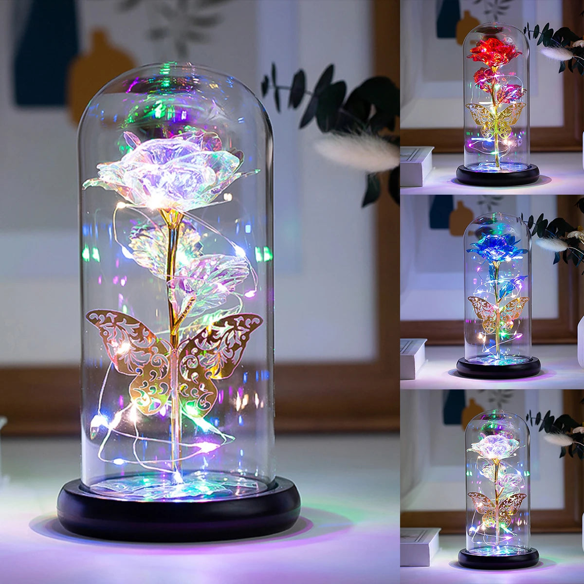 Eternal Blossom LED Butterfly Rose