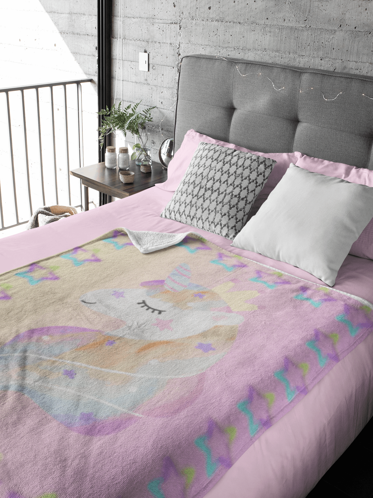 Gift for Granddaughter- Cozy Unicorn Fleece Blanket 50"x60"