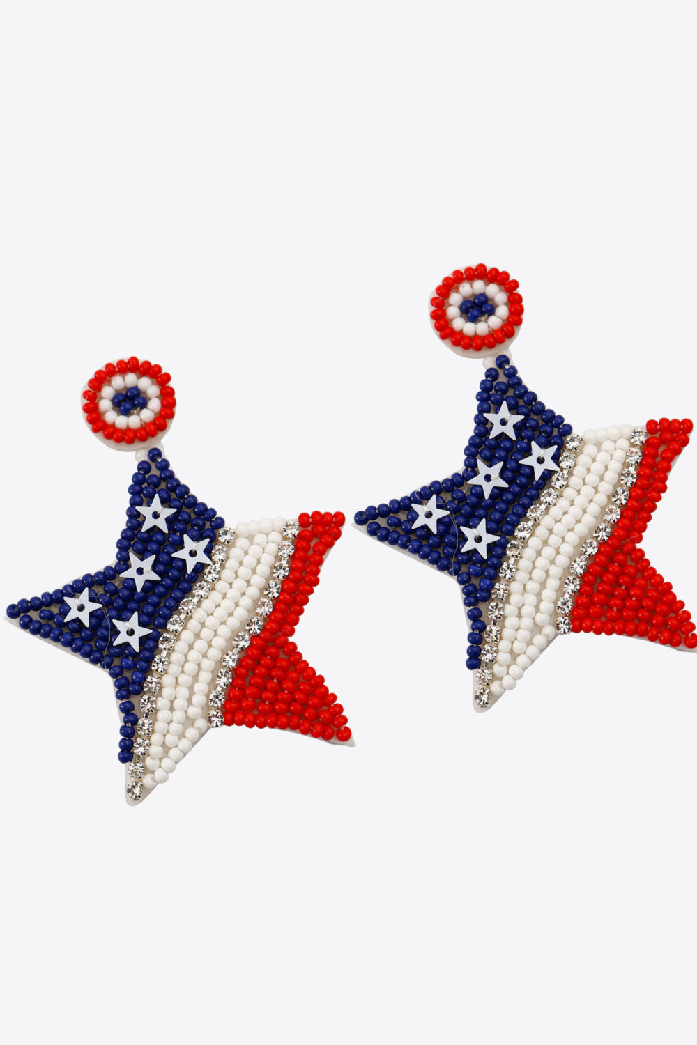 Boucles d'oreilles étoiles perlées drapeau américain